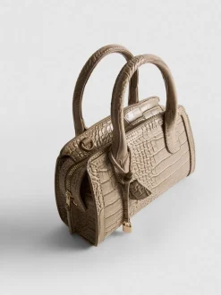 Bolso de mano con efecto piel de cocodrilo