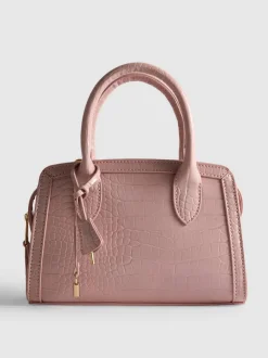 Bolso de mano con efecto piel de cocodrilo