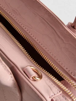 Bolso de mano con efecto piel de cocodrilo