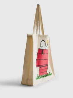 Bolso tote con estampado gráfico de Snoopy