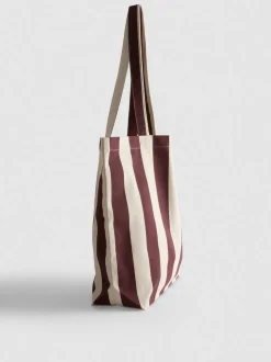 Bolso tote de lona a rayas