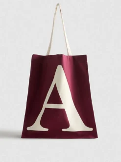 Bolso tote de lona con inicial