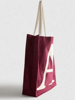 Bolso tote de lona con inicial