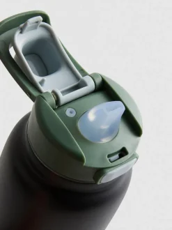 Botella de agua con tapa abatible