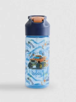 Botella de agua estampada con tapa abatible