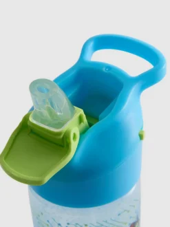 Botella de agua estampada con pajita plegable