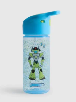 Botella de agua estampada con pajita plegable