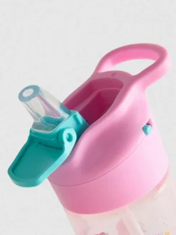 Botella de agua estampada con tapa abatible