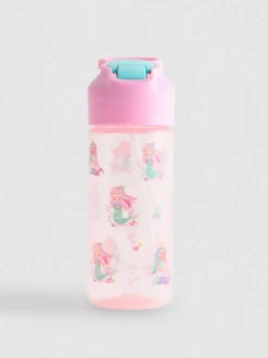 Botella de agua estampada con tapa abatible