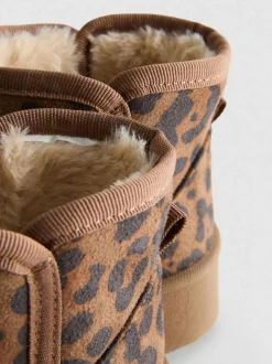 Botines ajustados de leopardo con plataforma