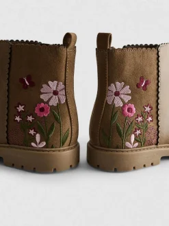 Botines bordados con cremallera