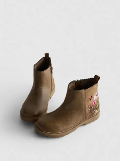 Botines bordados con cremallera