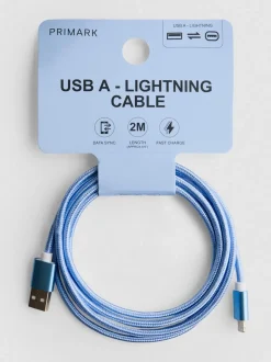 Cable trenzado de USB-A a Lightning de 2 m