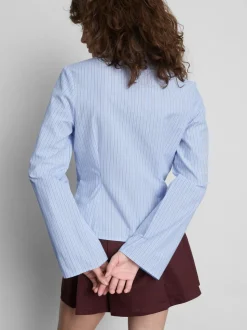 Camisa ajustada de algodón puro de manga larga