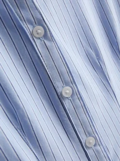 Camisa ajustada de algodón puro de manga larga