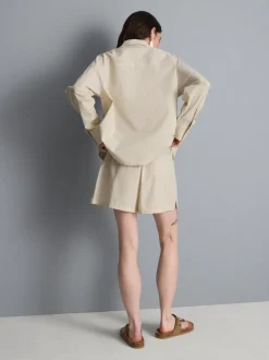 Camisa a rayas de popelina de algodón