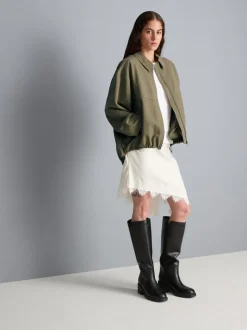 Camisa-chaqueta con cuello y cremallera integral
