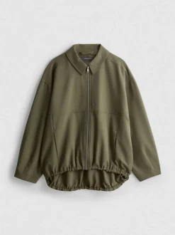 Camisa-chaqueta con cuello y cremallera integral