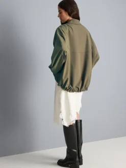 Camisa-chaqueta con cuello y cremallera integral