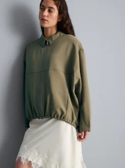 Camisa-chaqueta con cuello y cremallera integral