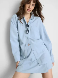 Camisa clásica en mezcla de algodón