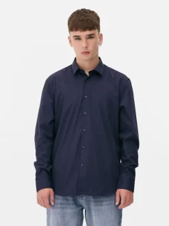 Camisa de manga larga de corte recto