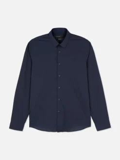 Camisa de manga larga de corte recto