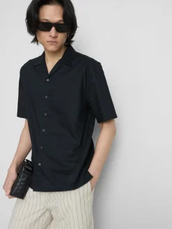 Camisa de manga larga en mezcla de lino