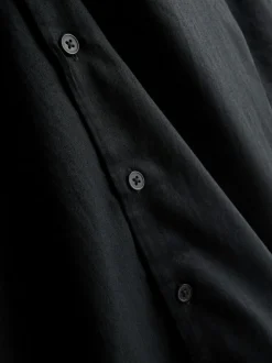 Camisa de manga larga en mezcla de lino
