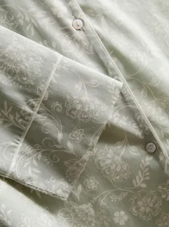 Camisa de pijama de algodón puro con flores