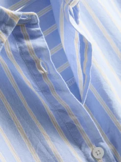 Camisa de pijama Oxford a rayas de algodón