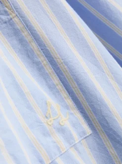 Camisa de pijama Oxford a rayas de algodón