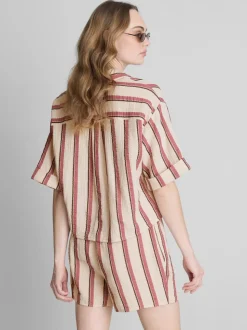 Camisa de rayas holgada de algodón