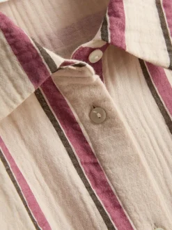 Camisa de rayas holgada de algodón