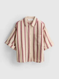 Camisa de rayas holgada de algodón