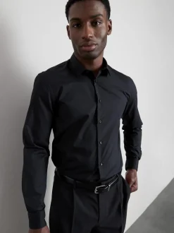 Camisa formal de manga larga y corte recto