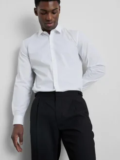 Camisa formal de manga larga y corte recto