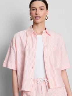 Camisa Oxford corta de corte cuadrado de manga corta