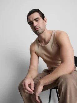 Camisa sin mangas de canalé