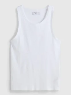 Camiseta acanalada básica sin mangas