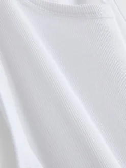 Camiseta acanalada básica sin mangas