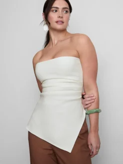 Camiseta bandeau asimétrica con mucho algodón