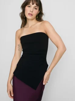 Camiseta bandeau asimétrica con mucho algodón