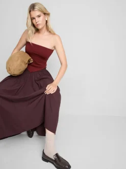 Camiseta bandeau con bajo tipo pañuelo