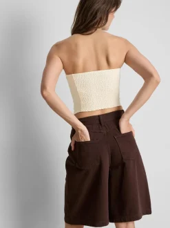 Camiseta bandeau con bajo tipo pañuelo