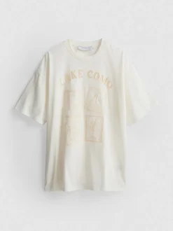 Camiseta bordada extragrande con estampado Lake Como