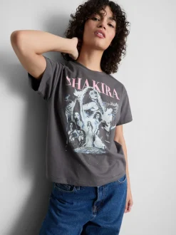 Camiseta con estampado de algodón puro de Shakira