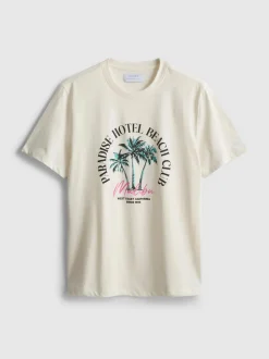 Camiseta con estampado gráfico «Paradise Beach»