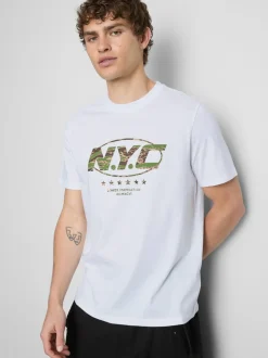 Camiseta con estampado «NYC» de camuflaje
