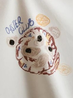 Camiseta corta de algodón gráfica